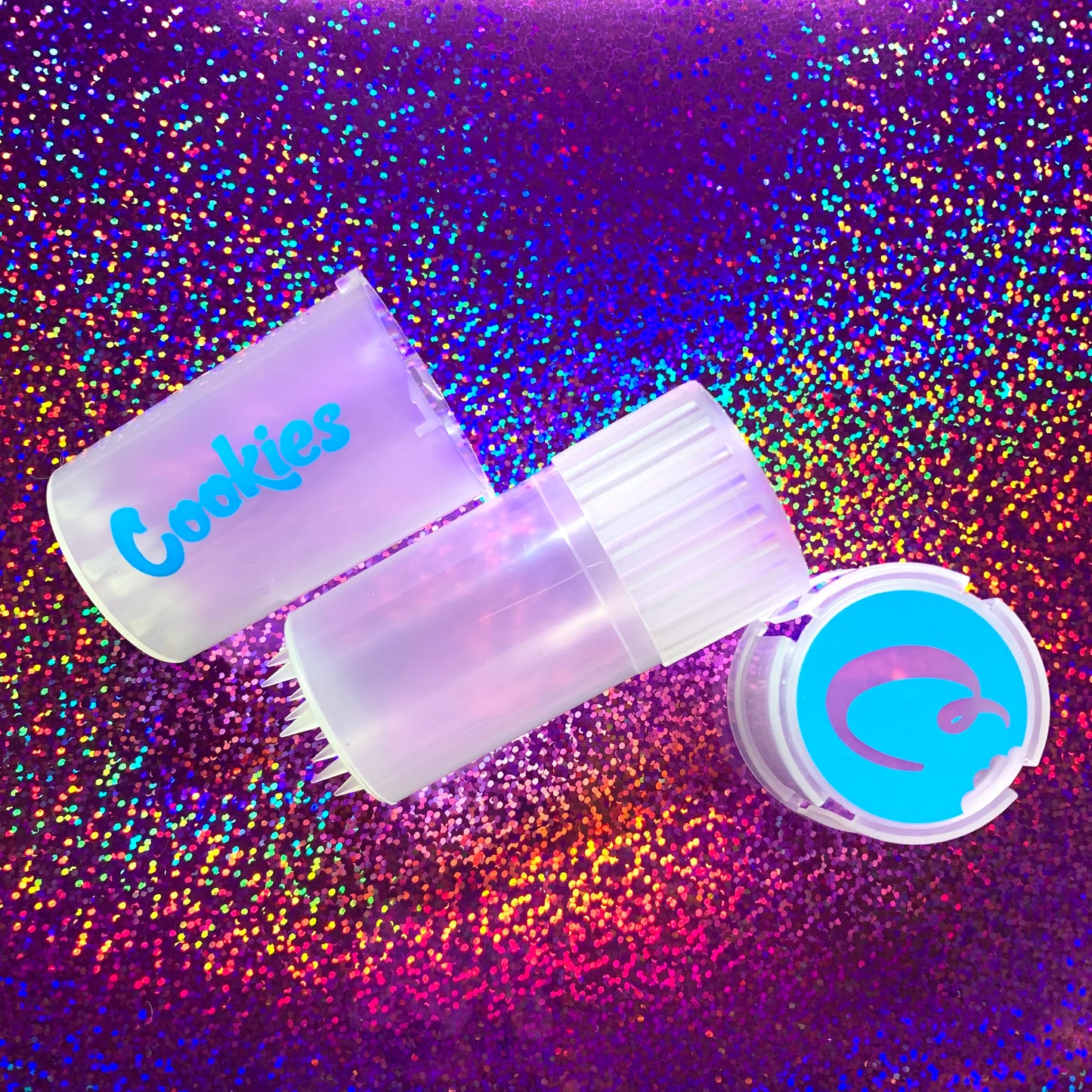 "COOKIES" PORTABLE HERB GRINDE WITH STORAGE JAR